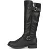 DREAM PAIRS Women’s Knee High Boots Comfortable Riding Boots Side Zipper Fall Boots with Buckle(Black)
