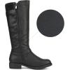 DREAM PAIRS Women’s Knee High Boots Comfortable Riding Boots Side Zipper Fall Boots with Buckle(Black)