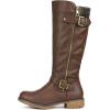 DREAM PAIRS Women’s Knee High Boots Comfortable Riding Boots Side Zipper Fall Boots with Buckle(Brown)