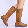 DREAM PAIRS Women’s Knee High Boots Comfortable Riding Boots Side Zipper Fall Boots with Buckle(Camel)
