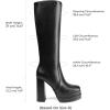 DREAM PAIRS Women’s Platform Heeled Knee High Boots, Long Chunky Tall Gogo Boots for Fall(Black)