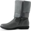 DREAM PAIRS Women’s Wide Calf Knee High Faux Fur-Lined Flat Fashion Winter Boots with Side Zipper(Grey)