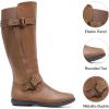 DREAM PAIRS Women’s Wide Calf Knee High Faux Fur-Lined Flat Fashion Winter Boots with Side Zipper(Trace-wide-calf-camel)