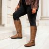DREAM PAIRS Women’s Wide Calf Knee High Faux Fur-Lined Flat Fashion Winter Boots with Side Zipper(Trace-wide-calf-camel)