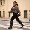 DREAM PAIRS Women’s Wide Calf Knee High Faux Fur-Lined Flat Fashion Winter Boots with Side Zipper(Wide/Calf/Black)