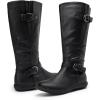DREAM PAIRS Women’s Wide Calf Knee High Faux Fur-Lined Flat Fashion Winter Boots with Side Zipper(Wide/Calf/Black)