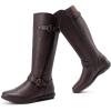 DREAM PAIRS Women’s Wide Calf Knee High Faux Fur-Lined Flat Fashion Winter Boots with Side Zipper(Brown)
