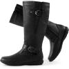 DREAM PAIRS Women’s Wide Calf Knee High Faux Fur-Lined Flat Fashion Winter Boots with Side Zipper(Wide/Calf/Black)