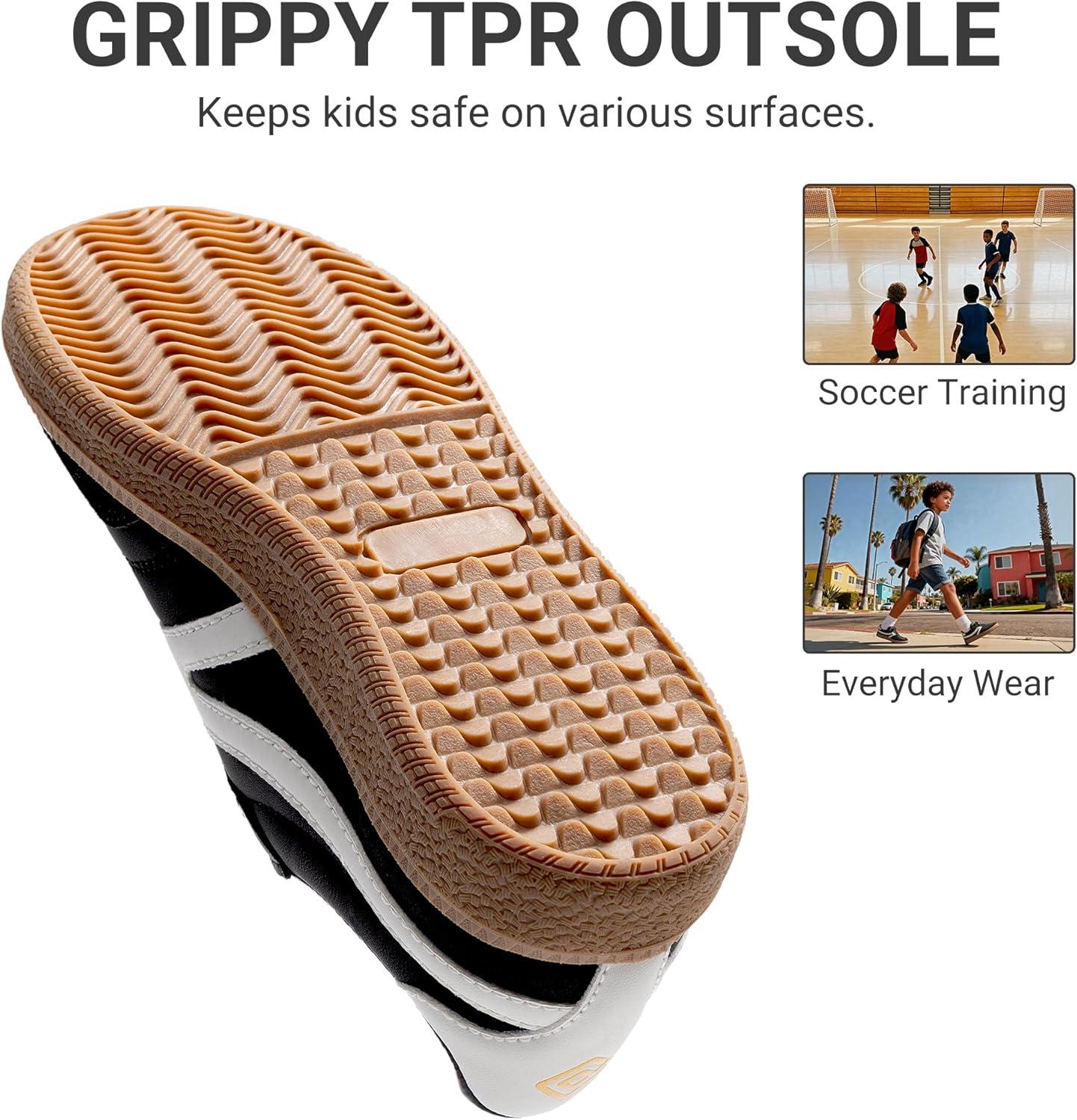 image:imageDREAM PAIRS Boys Girls Indoor Soccer Shoes Kids Youth Child Baseball Tennis Casual Sneakers Dress ShoesBlack