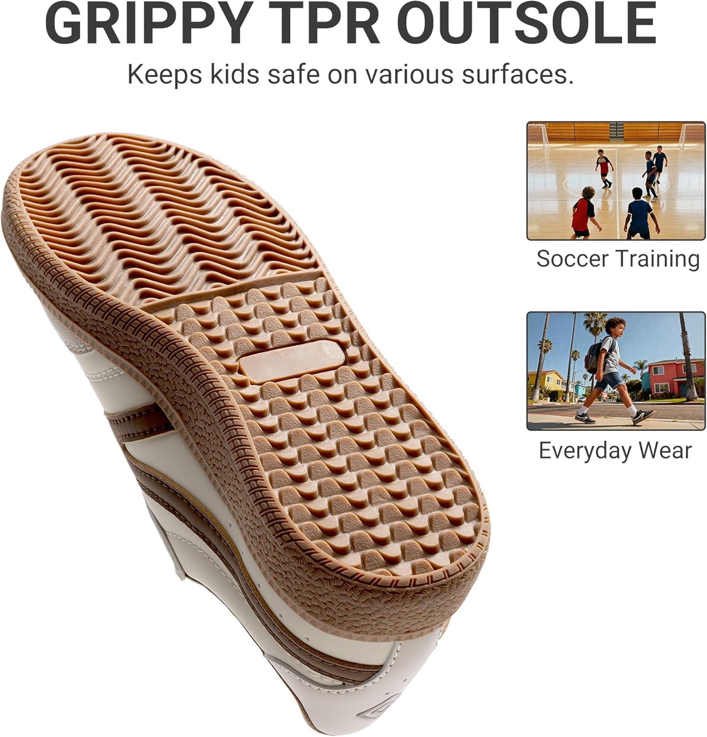 image:imageDREAM PAIRS Boys Girls Indoor Soccer Shoes Kids Youth Child Baseball Tennis Casual Sneakers Dress ShoesKhaki