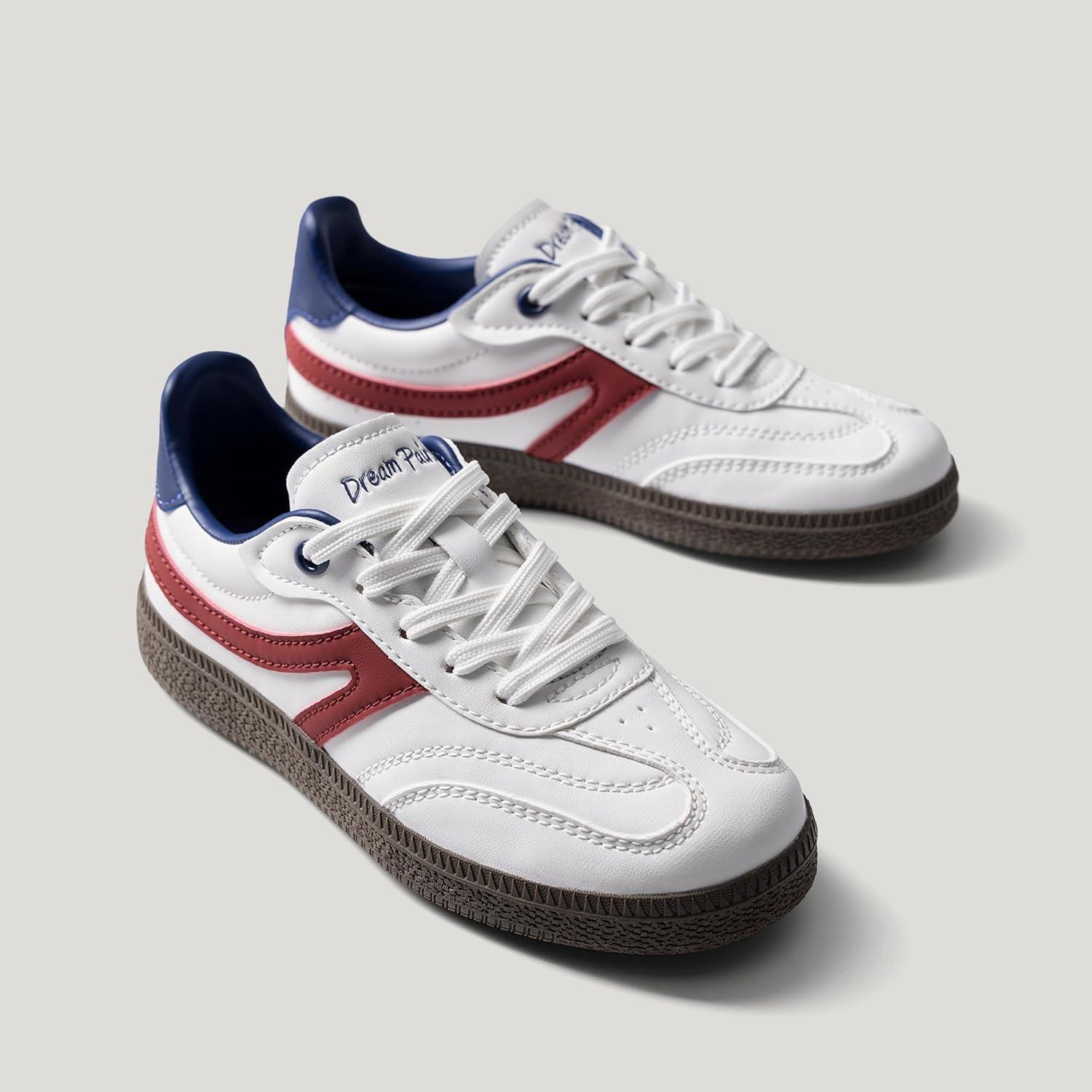 image:imageDREAM PAIRS Boys Girls Indoor Soccer Shoes Kids Youth Child Baseball Tennis Casual Sneakers Dress ShoesWhiteRed