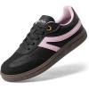 DREAM PAIRS Boys Girls Indoor Soccer Shoes Kids Youth Child Baseball Tennis Casual Sneakers Dress Shoes(Black/Pink)