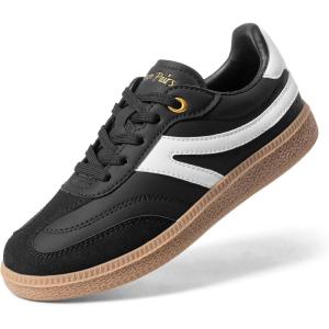 DREAM PAIRS Boys Girls Indoor Soccer Shoes Kids Youth Child Baseball Tennis Casual Sneakers Dress Shoes(Black)