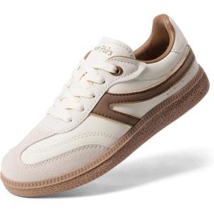 DREAM PAIRS Boys Girls Indoor Soccer Shoes Kids Youth Child Baseball Tennis Casual Sneakers Dress Shoes(Khaki)