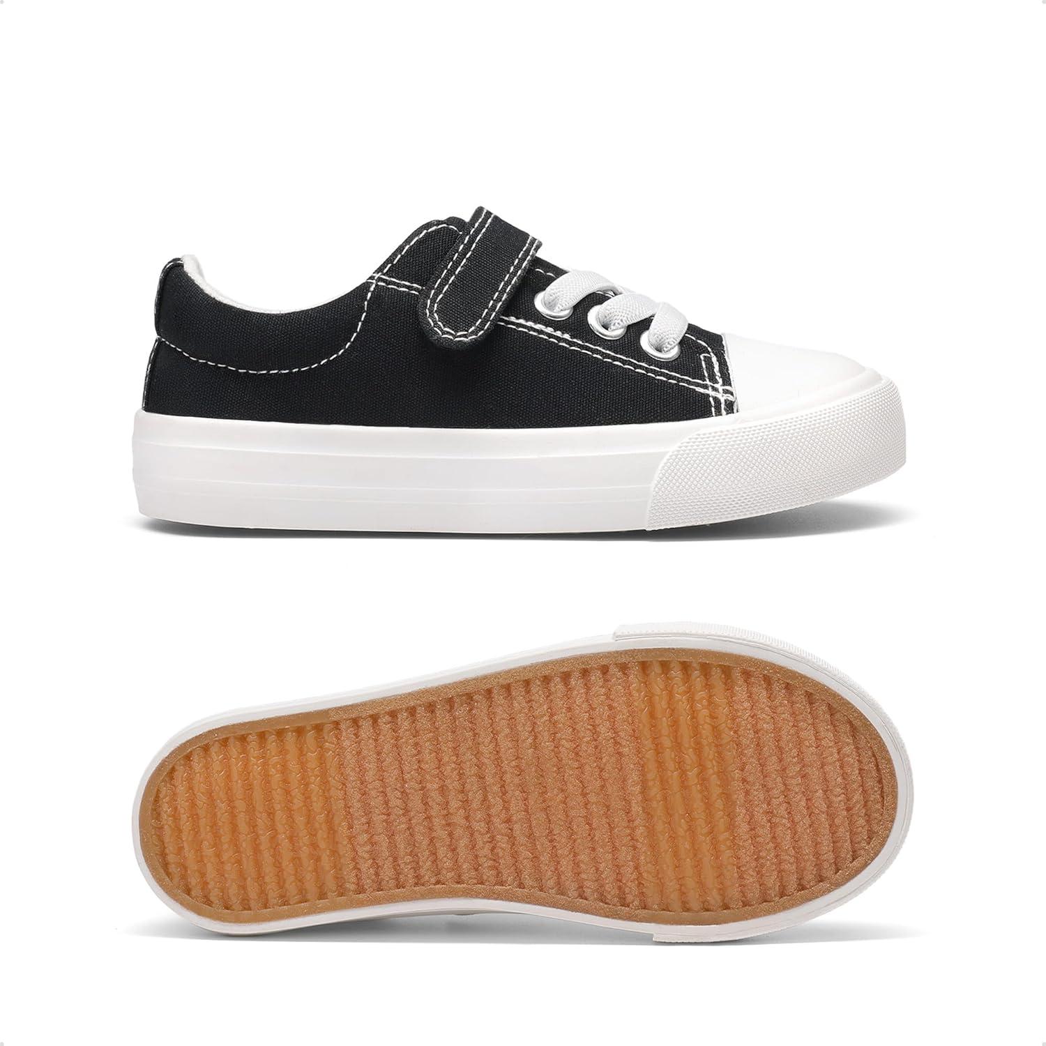 image:imageDREAM PAIRS Kids Toddler Sneakers Boys Girls Casual Canvas School ShoesBlack