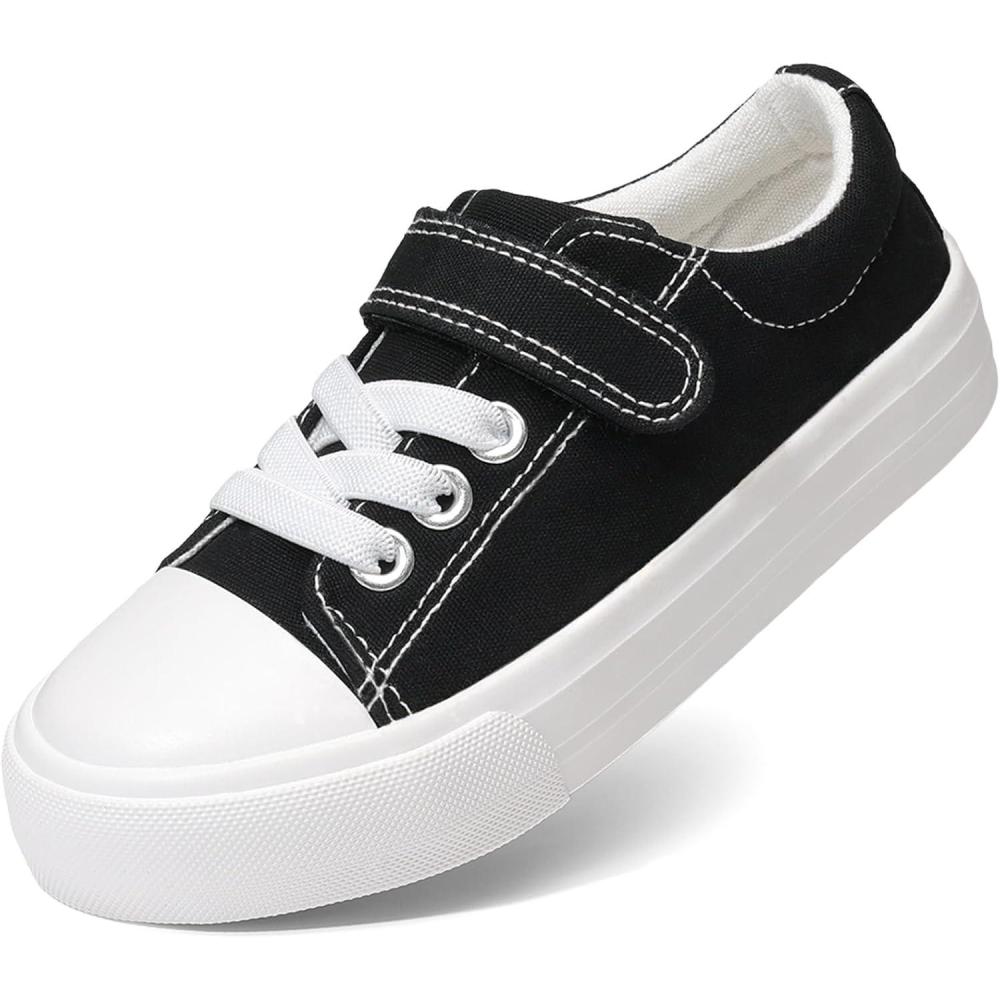 image:imageDREAM PAIRS Kids Toddler Sneakers Boys Girls Casual Canvas School ShoesBlack