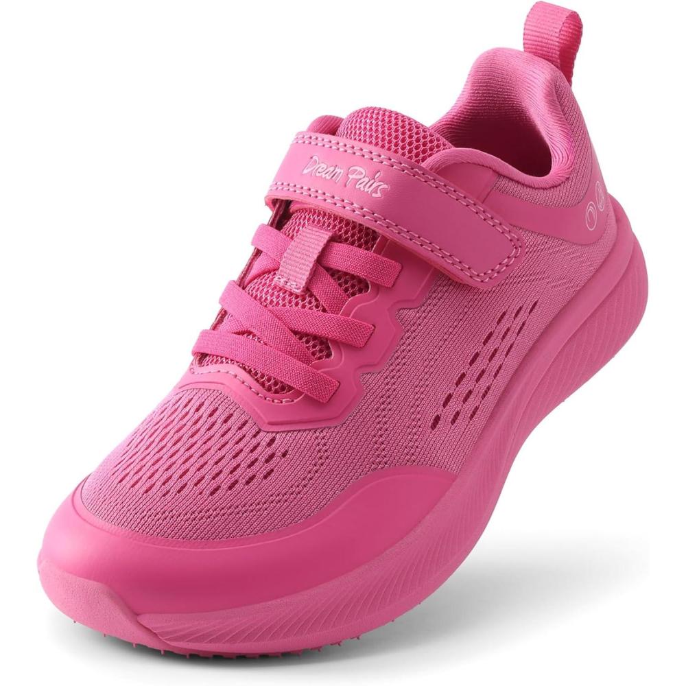 image:imageDREAM PAIRS Kids Wide Toe Box Athletic Running Sneakers Breathable Lightweight Casual Tennis Shoes Minimalist for Boys Girls School SportsRose Red