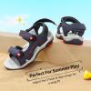 DREAM PAIRS Boys Girls Sandals Kids Athletic Summer Sports Water Shoes for Toddler/Little Kid/Big Kid(Navy/Red)