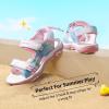 DREAM PAIRS Boys Girls Sandals Kids Athletic Summer Sports Water Shoes for Toddler/Little Kid/Big Kid(Rainbow/Pink-pu)