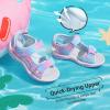 DREAM PAIRS Boys Girls Sandals Kids Athletic Summer Sports Water Shoes for Toddler/Little Kid/Big Kid(Rainbow/Purple)