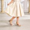 DREAM PAIRS Girls Sandals Open Toe Low Block Chunky Heels Sandals Party Dress Pumps Shoes for Little Big Kid(All Gold Metallic)