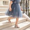 DREAM PAIRS Girls Sandals Open Toe Low Block Chunky Heels Sandals Party Dress Pumps Shoes for Little Big Kid(All Silver Glitter)