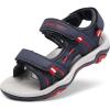 DREAM PAIRS Boys Girls Sandals Kids Athletic Summer Sports Water Shoes for Toddler/Little Kid/Big Kid(Navy/Red)