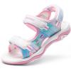 DREAM PAIRS Boys Girls Sandals Kids Athletic Summer Sports Water Shoes for Toddler/Little Kid/Big Kid(Rainbow/Pink-pu)