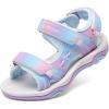 DREAM PAIRS Boys Girls Sandals Kids Athletic Summer Sports Water Shoes for Toddler/Little Kid/Big Kid(Rainbow/Purple)