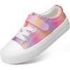 DREAM PAIRS Kids Toddler Sneakers Boys Girls Casual Canvas School Shoes(Pink/Rainbow)