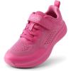 DREAM PAIRS Kids Wide Toe Box Athletic Running Sneakers Breathable Lightweight Casual Tennis Shoes Minimalist for Boys Girls School Sports(Rose Red)