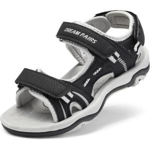 DREAM PAIRS Boys Girls Sandals Kids Athletic Summer Sports Water Shoes for Toddler/Little Kid/Big Kid(Black/Light/Grey)