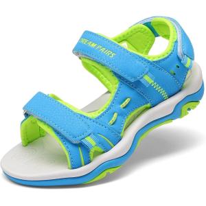 DREAM PAIRS Boys Girls Sandals Kids Athletic Summer Sports Water Shoes for Toddler/Little Kid/Big Kid(Blue/Green)