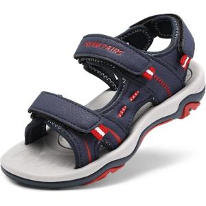 DREAM PAIRS Boys Girls Sandals Kids Athletic Summer Sports Water Shoes for Toddler/Little Kid/Big Kid(Navy/Red)