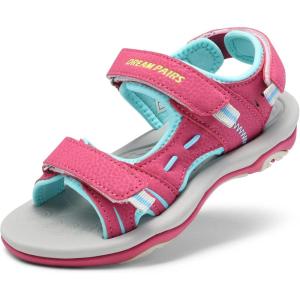 DREAM PAIRS Boys Girls Sandals Kids Athletic Summer Sports Water Shoes for Toddler/Little Kid/Big Kid(Rose/Red)