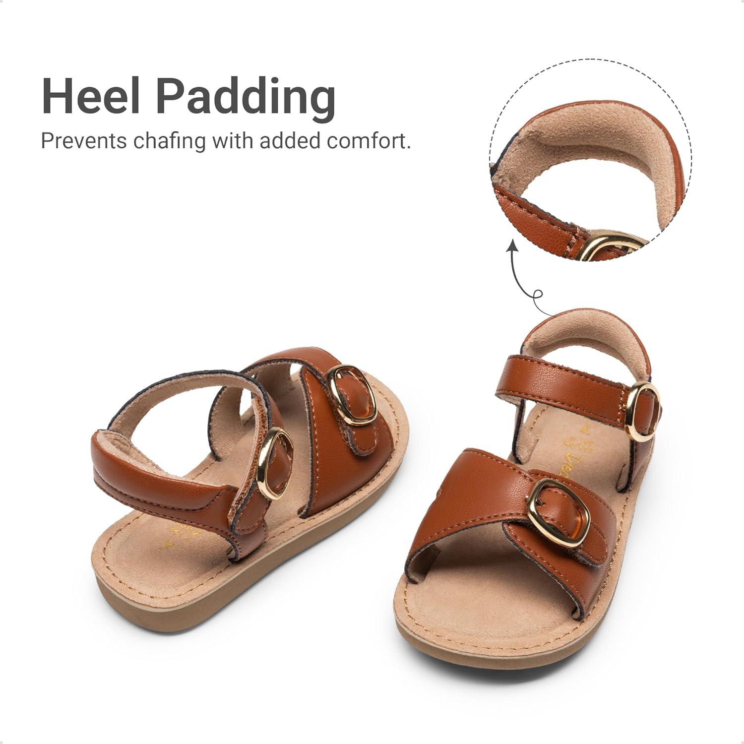 image:imageDREAM PAIRS Girls Sandals Fashion Sandal with Adjustable Straps OpenToe Comfortable Summer Shoes for Toddler Little KidBrown