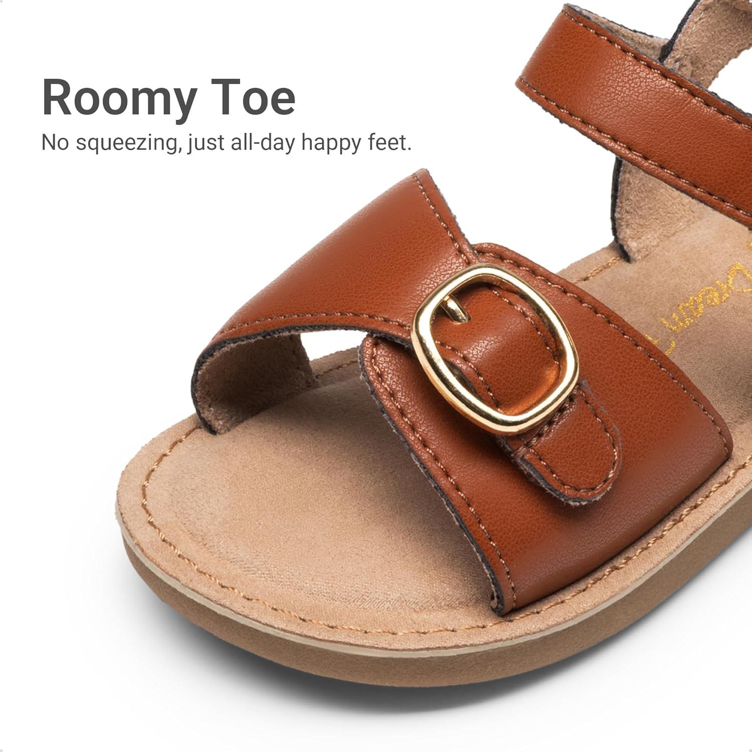 image:imageDREAM PAIRS Girls Sandals Fashion Sandal with Adjustable Straps OpenToe Comfortable Summer Shoes for Toddler Little KidBrown