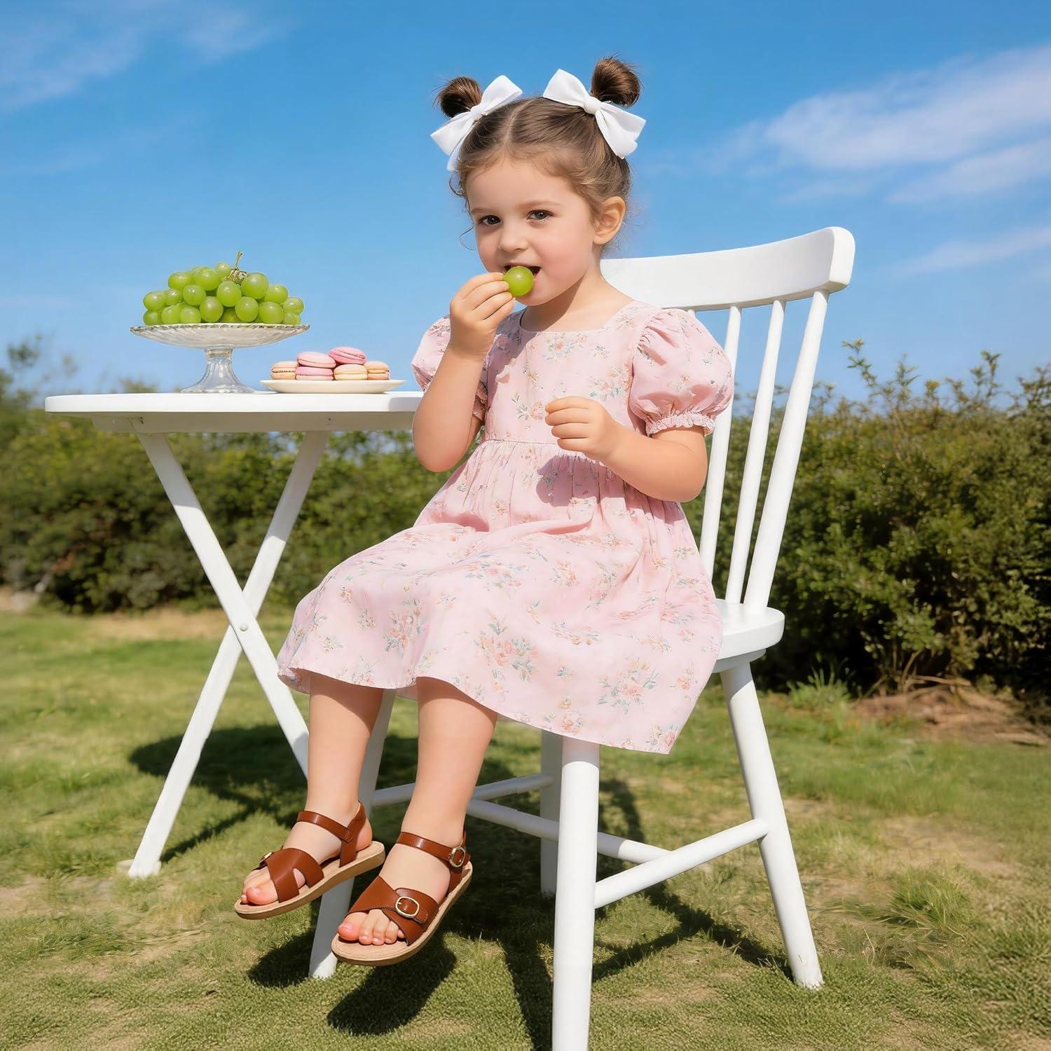 image:imageDREAM PAIRS Girls Sandals Fashion Sandal with Adjustable Straps OpenToe Comfortable Summer Shoes for Toddler Little KidBrown