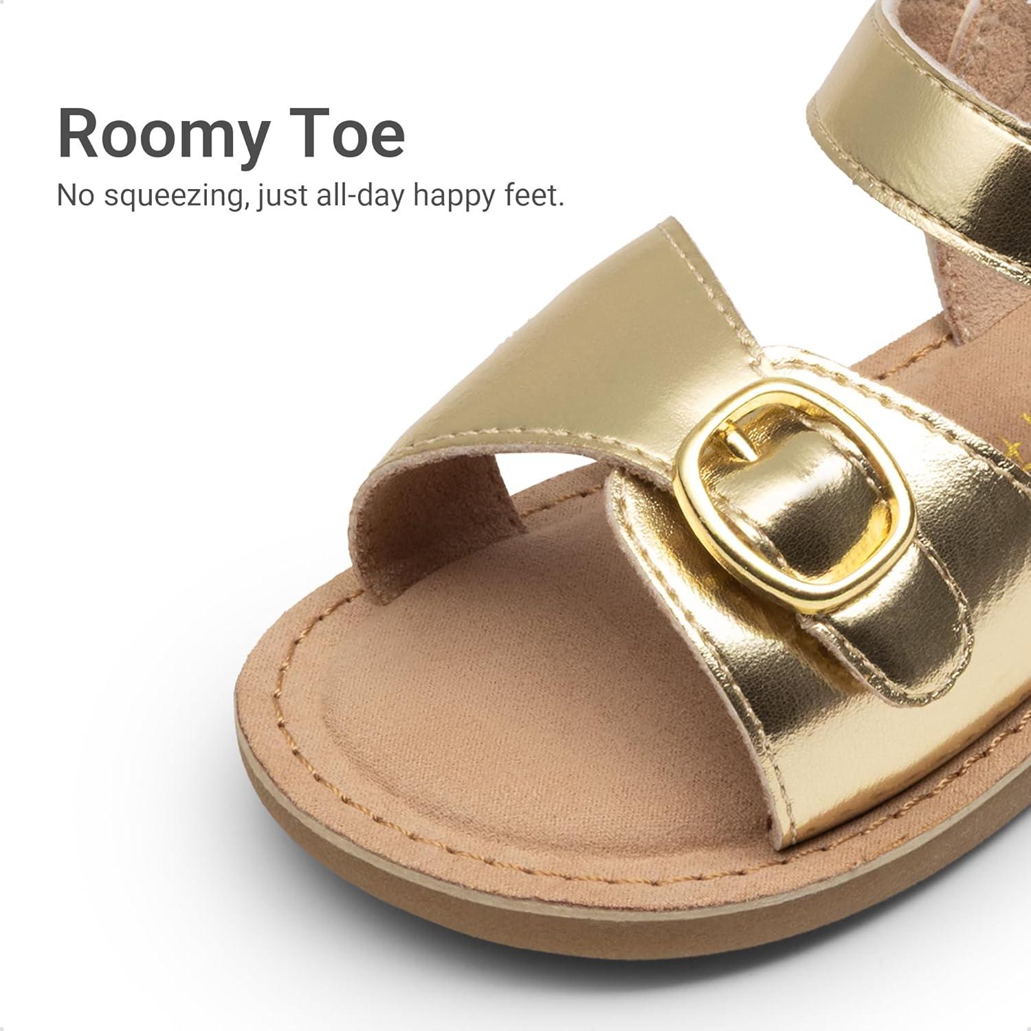 image:imageDREAM PAIRS Girls Sandals Fashion Sandal with Adjustable Straps OpenToe Comfortable Summer Shoes for Toddler Little KidGold