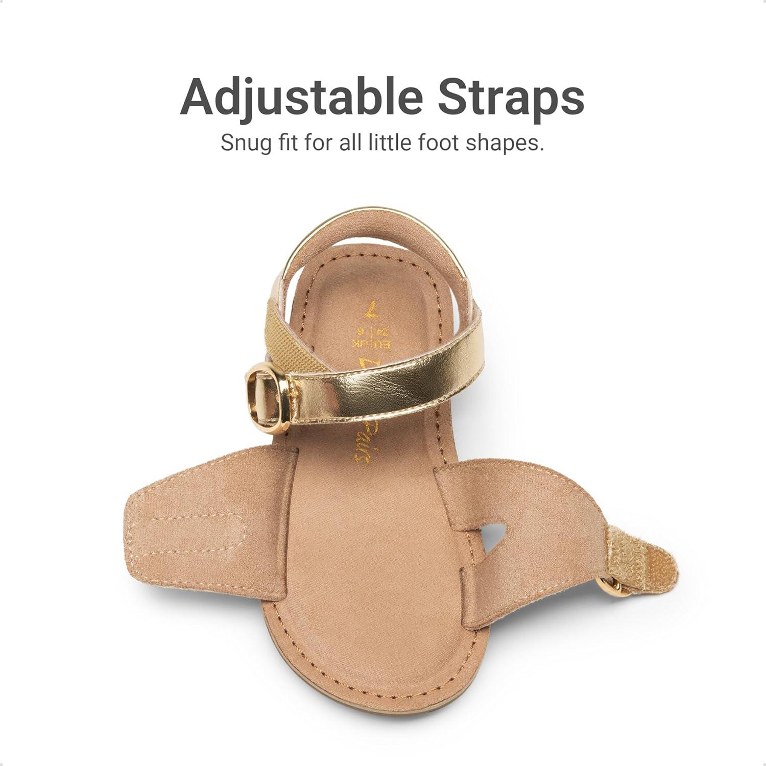 image:imageDREAM PAIRS Girls Sandals Fashion Sandal with Adjustable Straps OpenToe Comfortable Summer Shoes for Toddler Little KidGold
