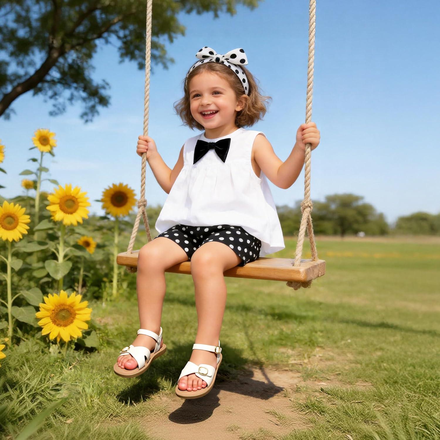image:imageDREAM PAIRS Girls Sandals Fashion Sandal with Adjustable Straps OpenToe Comfortable Summer Shoes for Toddler Little KidWhite