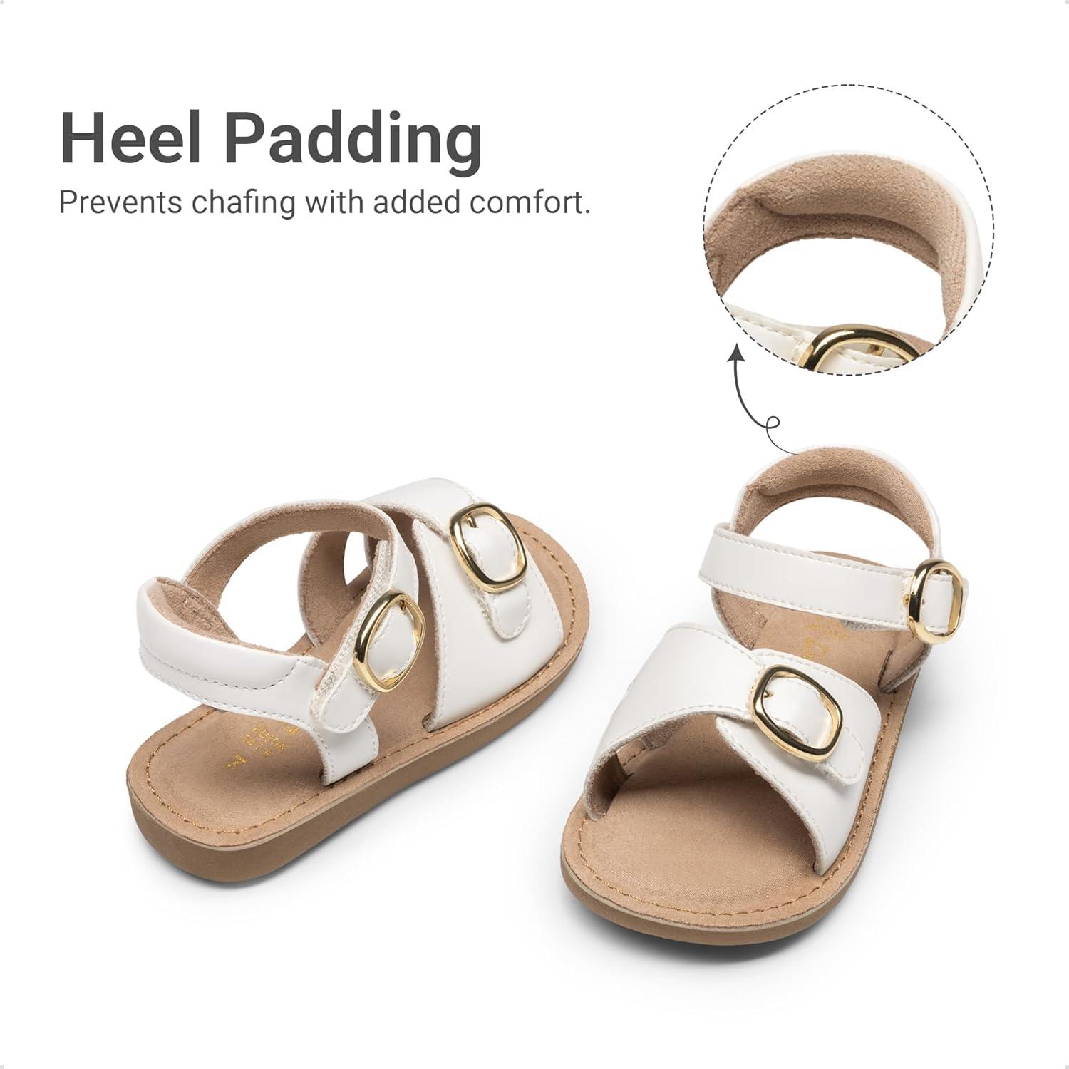 image:imageDREAM PAIRS Girls Sandals Fashion Sandal with Adjustable Straps OpenToe Comfortable Summer Shoes for Toddler Little KidWhite