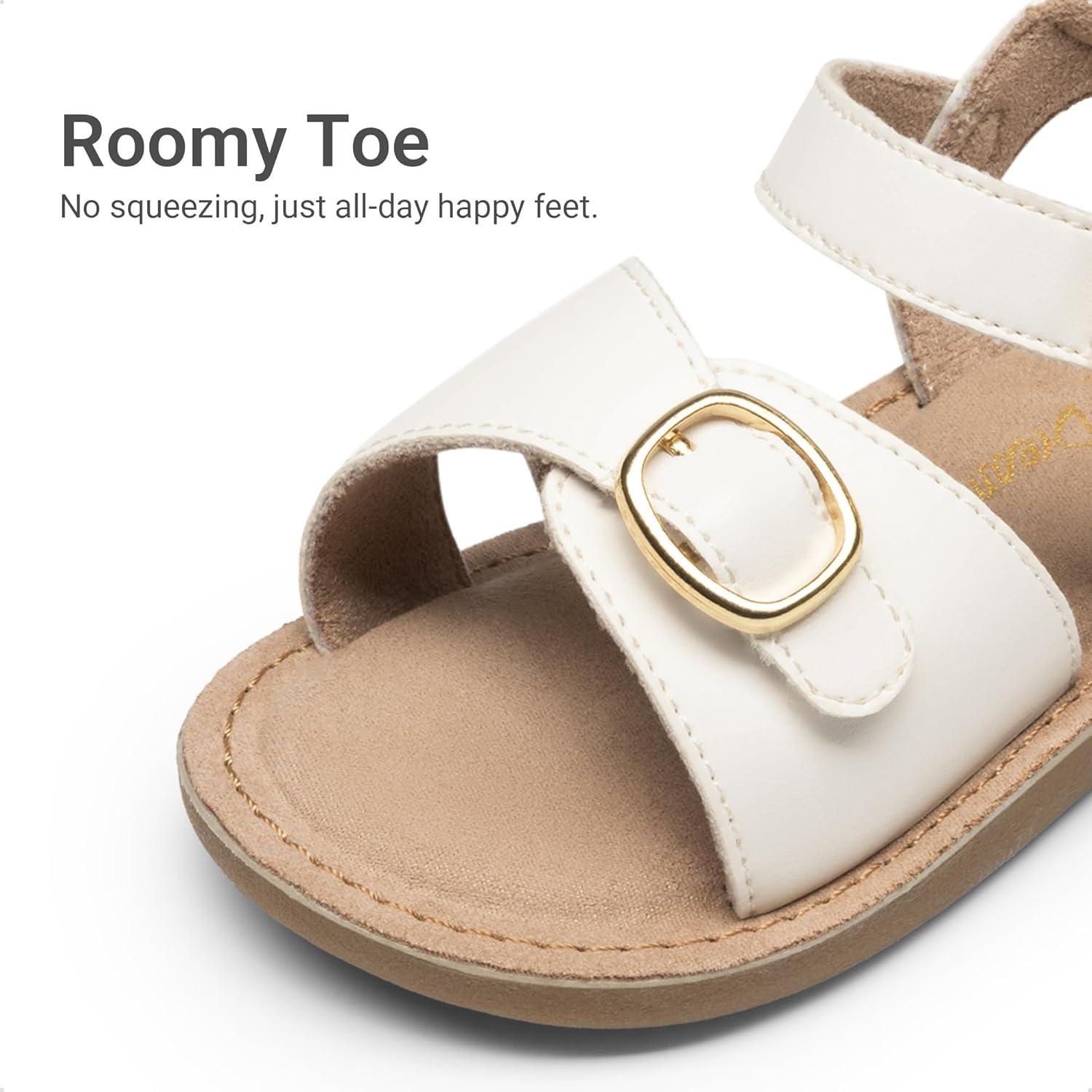 image:imageDREAM PAIRS Girls Sandals Fashion Sandal with Adjustable Straps OpenToe Comfortable Summer Shoes for Toddler Little KidWhite