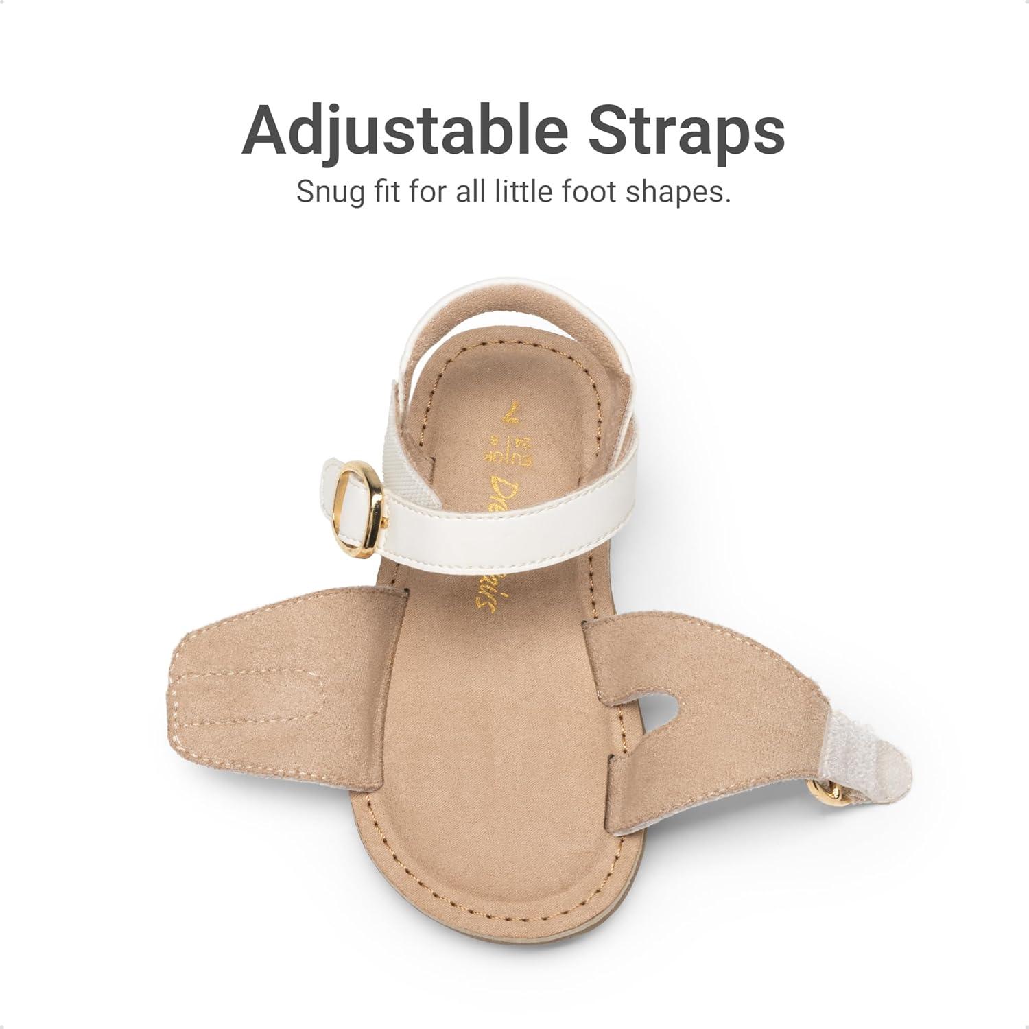 image:imageDREAM PAIRS Girls Sandals Fashion Sandal with Adjustable Straps OpenToe Comfortable Summer Shoes for Toddler Little KidWhite