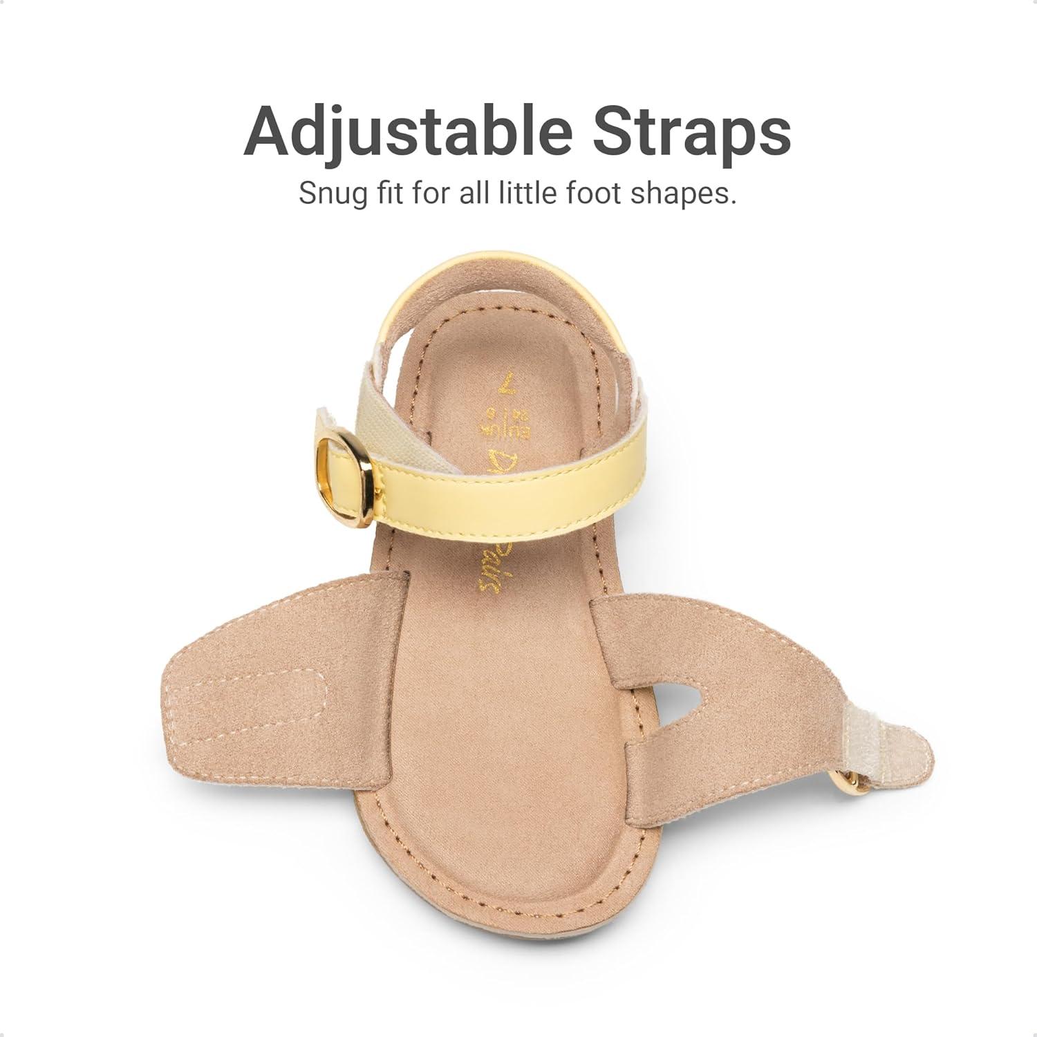 image:imageDREAM PAIRS Girls Sandals Fashion Sandal with Adjustable Straps OpenToe Comfortable Summer Shoes for Toddler Little KidYellow