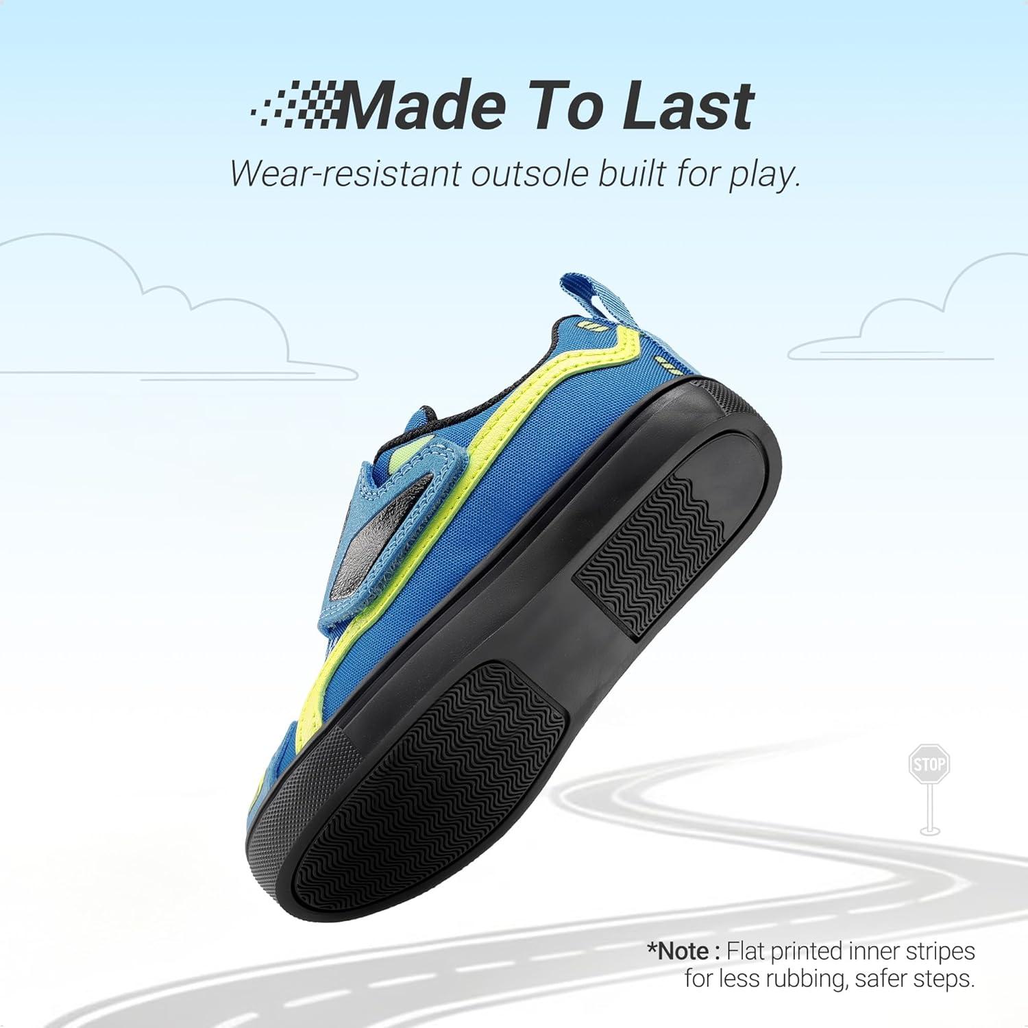image:imageDREAM PAIRS Toddler Boys Sneakers Little Kids Shoes Fun Cartoon Cute Causal Walking Hook and Loop LightweightBlue