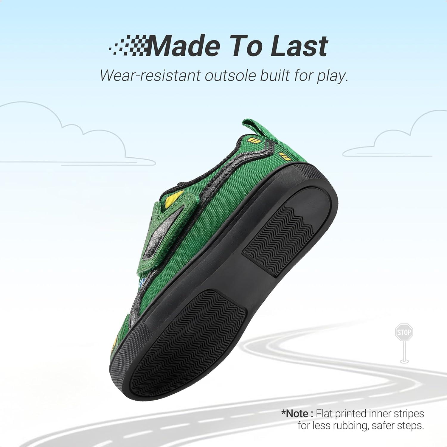 image:imageDREAM PAIRS Toddler Boys Sneakers Little Kids Shoes Fun Cartoon Cute Causal Walking Hook and Loop LightweightGreen