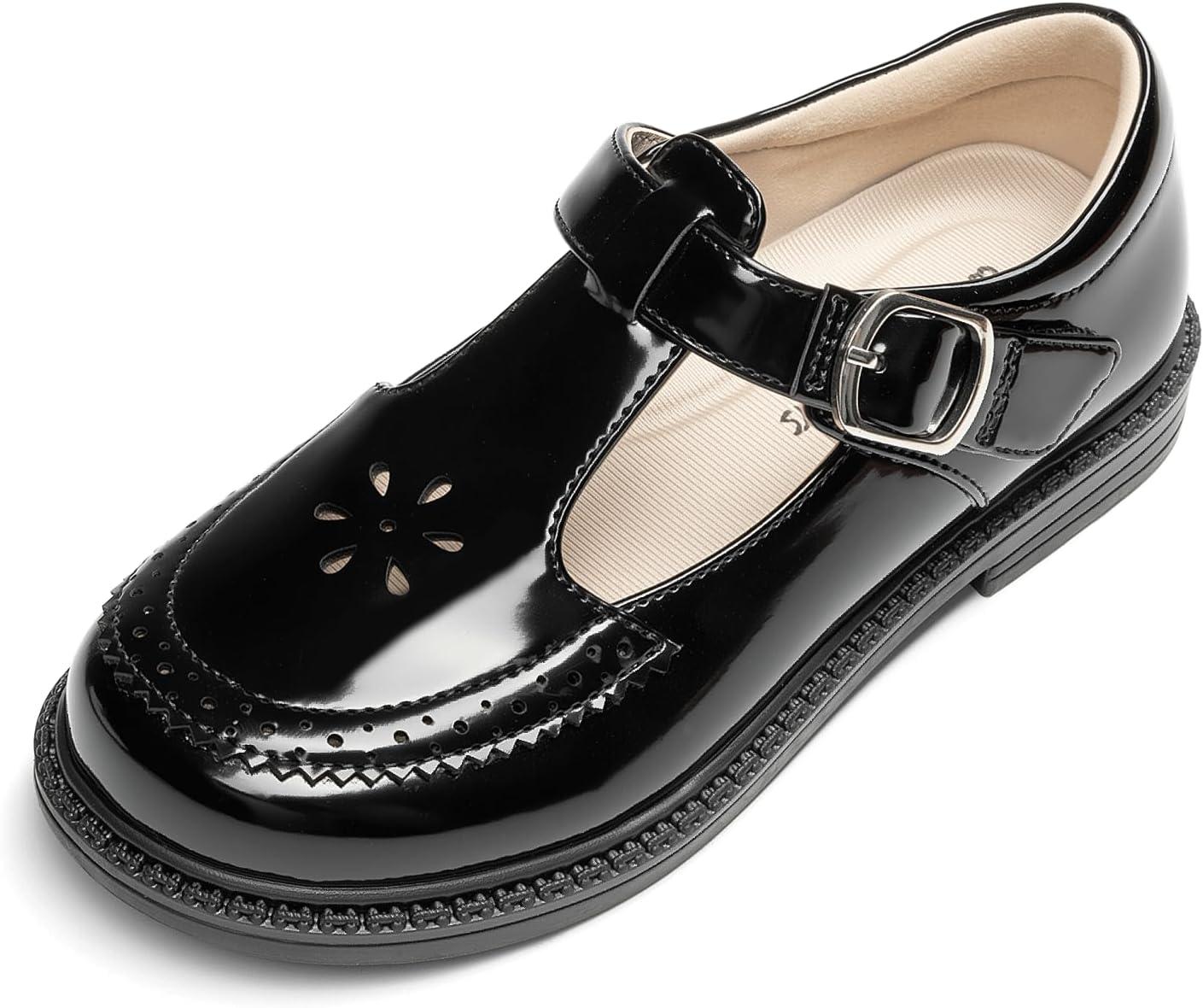 image:imageDREAM PAIRS Toddler Little Girls Mary Jane Dress Shoes Ballet Flats for Girl School Uniform ShoesAll Black