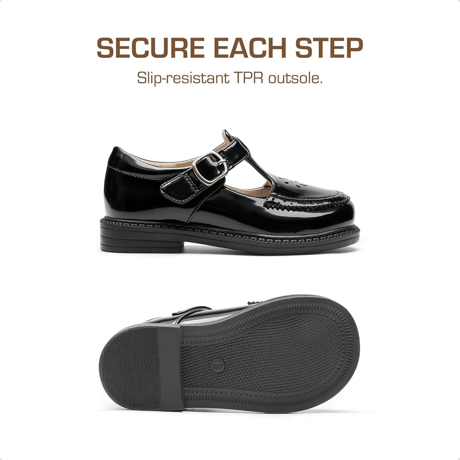 image:imageDREAM PAIRS Toddler Little Girls Mary Jane Dress Shoes Ballet Flats for Girl School Uniform ShoesAll Black