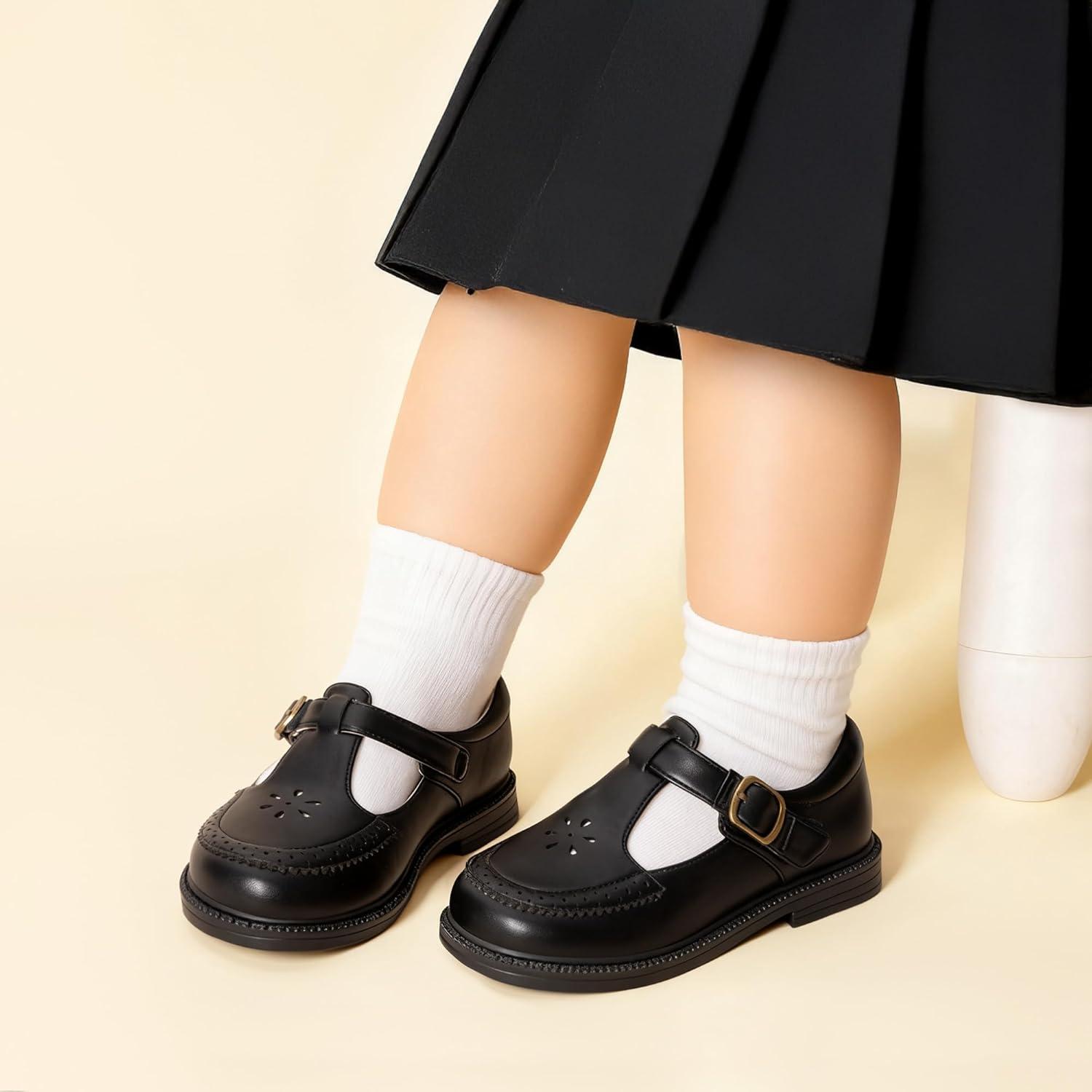 image:imageDREAM PAIRS Toddler Little Girls Mary Jane Dress Shoes Ballet Flats for Girl School Uniform ShoesBlack